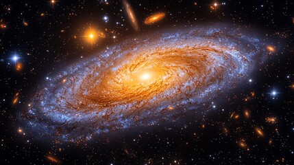 Wall Mural - a majestic spiral galaxy in the depths of space, adorned with glowing pink and white hues. a mysteri