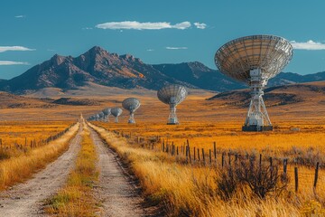 Wall Mural - A vast network of radio telescopes in Socorro, New Mexico.