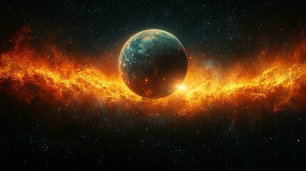 Wall Mural - a detailed close-up rendering of the 3d saturn planet is featured in the illustration, suitable for 