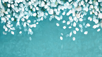 Wall Mural -  Blue background with white V-shaped lines at the bottom