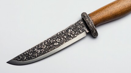 Ornate Floral Decorated Knife