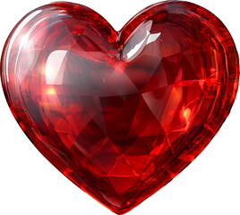 Red heart isolated on transparent background