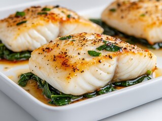 Poster - freshly baked white fish fillet