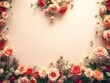 © Phennapha - Vintage style artificial flowers wall background perfect for adding a touch of elegance to any event or space, vintage, event, floral