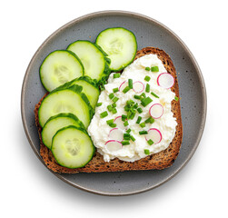 Sticker - sandwich with cottage cheese and cucumber