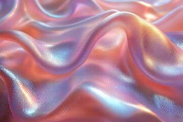 Wall Mural - Holographic texture with pearlescent iridescence creating a mesmerizing visual effect