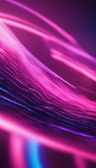 Wall Mural - Abstract futuristic background with pink purple and blue glowing neon moving high speed wave lines l