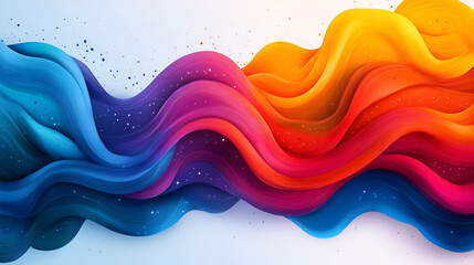 Wall Mural - Abstract Colorful Waves Flowing Dynamically Across White Background