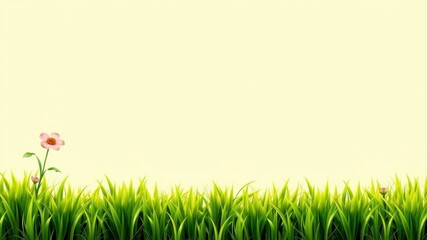 Wall Mural - Seamless grass border design with fresh green hues for natural-themed projects, realistic, botanical, vector