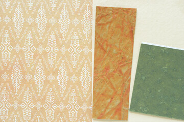 Wall Mural - patterned and textured paper elements