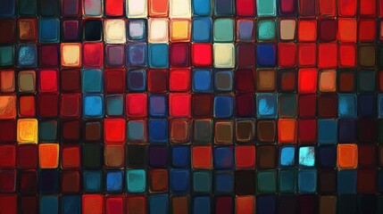 Wall Mural - Abstract Colorful Mosaic: A Vivid Display of Squares