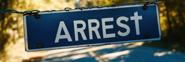 A vintage blue street sign featuring the bold white word 