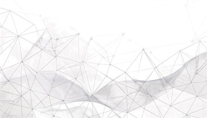 Abstract white futuristic background. White background. connecting dots and lines on white background. 4k rendering.
