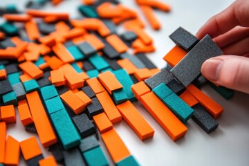 Poster - Hand places puzzle piece.