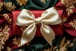 © wiwat apisithpinyo - Elegant Red Gift Box with Gold Bow on Luxurious Fabric