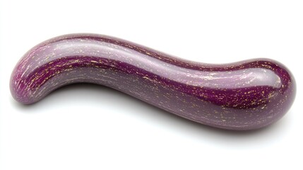 Wall Mural - Glossy Purple Curved Object with Gold Speckles for Artistic Display