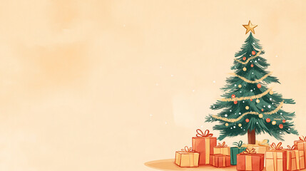 beautifully decorated christmas tree presents cozy holiday warm colors festive lights seasonal clipa