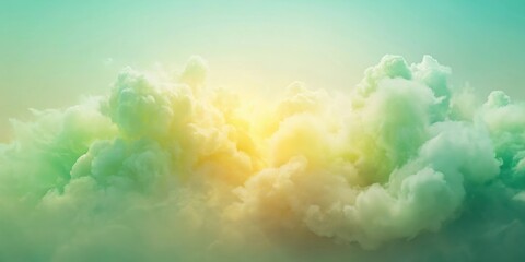 Wall Mural - Abstract soft cloud background in pastel green and yellow colors gradation , clouds, abstract, gradient, peaceful, serene, soft