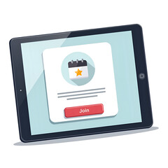 Wall Mural - digital invitation interface with join button and calendar icon for event participation, digital ill