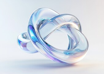 Abstract iridescent glass knot.