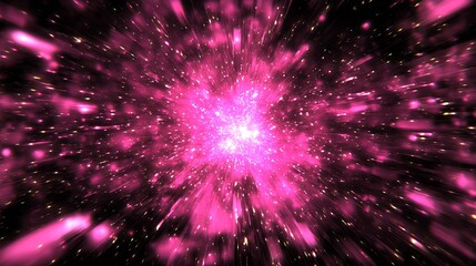 Leinwandbilder - Vibrant Cosmic Explosion Pink Nebula in the Universe Expansive Starburst : Generative AI
