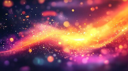 Aufkleber - Abstract Cosmos with Luminous Swirling Light and Colorful Particles : Generative AI