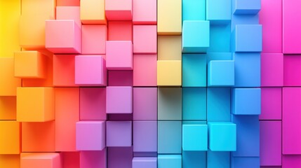 Wall Mural - Vibrant Rainbow Cube Abstract Background