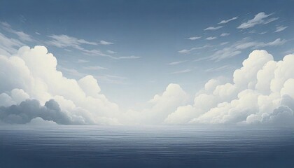 Wall Mural - blue sky with clouds illustration
