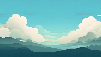 Wall Mural - illustration of a sky with a thin mist floating