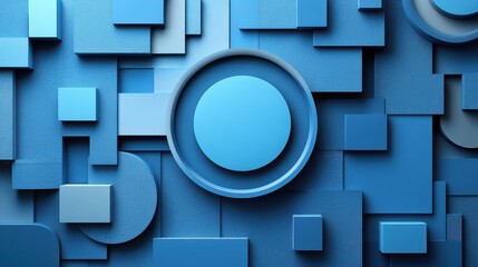 abstract 3d render blue modern geometric background desig