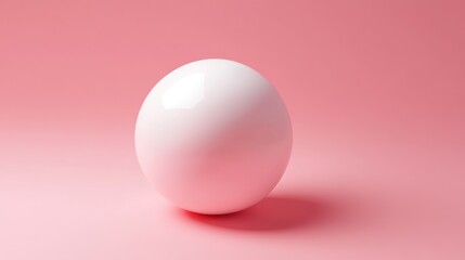 Poster - Pink and White Sphere Minimalist Abstract Background