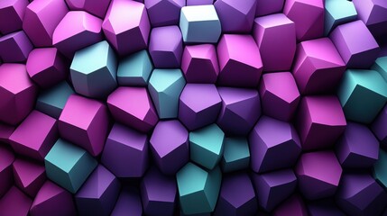 abstract 3d render purple and green geometric background desig