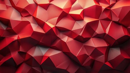 abstract 3d render red geometric background desig