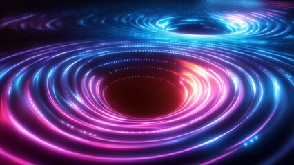 Wall Mural - Swirling energy patterns around cosmic black holes in space
