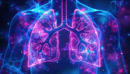 Wall Mural - Human lungs anatomy on scientific background. 
