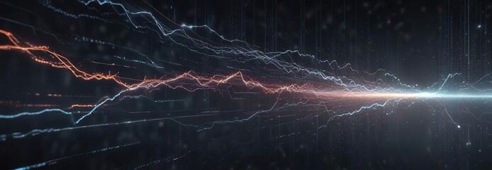 Digital data flow and abstract technology background with lines of code, coding, digital technology