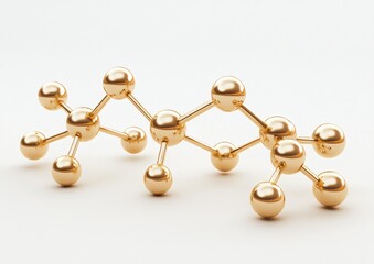 Gold Molecular Structure Science Research Technology Innovation Connection Abstract 3D Shiny Luxury