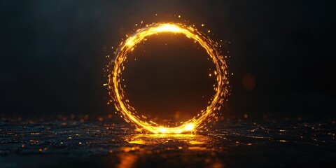Wall Mural - a glowing circle with steps of a habit loop, emphasizing the flow of actions and rewards.