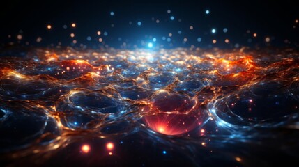 Wall Mural - A computer generated image of a galaxy with a blue and orange swirl