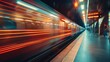 © MahmudulHassan - Motion blur of high speed train moving in tunnel with motion blur.