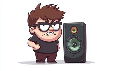 Speaker,cartoon, on white background