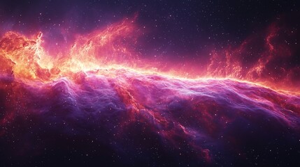 Wall Mural - vibrant cosmic nebula flowing across the starry night sky symbolizing the vastness of the galaxy