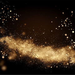 Wall Mural - festive vector background with gold glitter and confetti for christmas celebration. black background