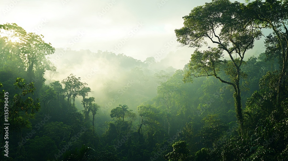 An atmospheric International Day of Forests setting with towering trees ...
