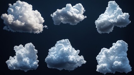 Poster - Various cloud formations against a dark sky during twilight hours