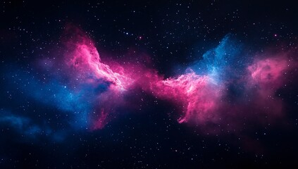 Vibrant Pink and Blue Nebula Cosmic Space Background