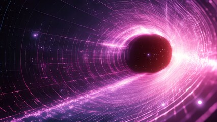 Wall Mural - Vivid visualization of a black hole and space time distortion