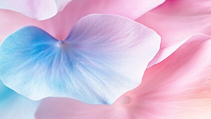 Wall Mural - Pastel Pink and Blue Hydrangea Petals Close Up Macro Photography