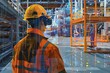 © Qalandar - VR Training Industrial Worker Using Virtual Reality Headset in Factory