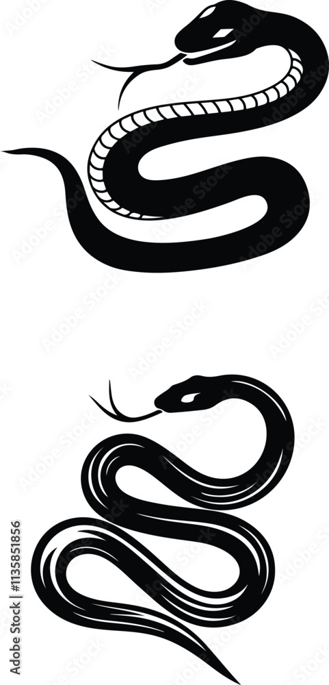 Snake silhouette vector design. Chinese new year element. Snake of the ...